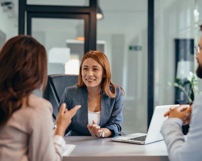Discussion at office meeting 