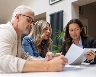Couple meeting with financial advisor