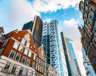 Modern financial district 