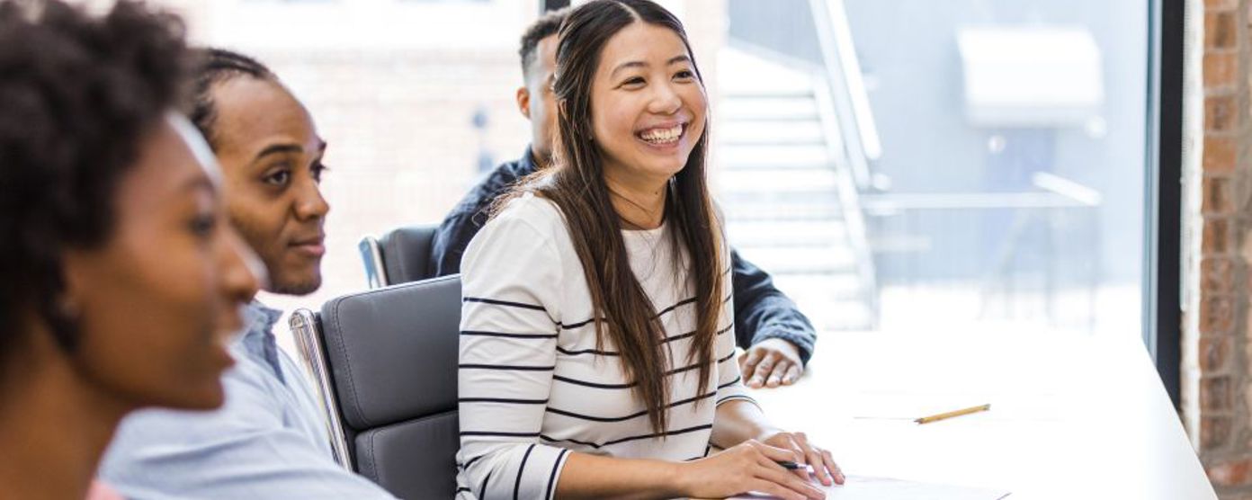 Employee smiling