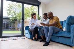 Couple buying house with agent